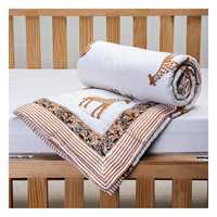 Haute qualité coton biologique bébé couette réversible Jaipuri impression avec main bloc Animal Design literie d'hiver pour la maison hôtels