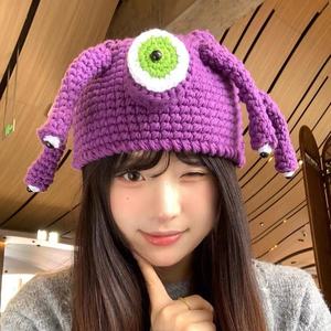 Chapeau de pêcheur tricoté à la main, motif pieuvre, dessin animé, fantaisie, pour fête, festival, cosplay, chapeau d'animal amusant, modèle courant - Product Image 1