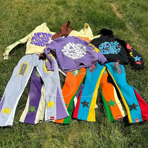Custom Men's 400 Gsm Heavyweight Fleece Cotton Tracksuit Baggy Hoodie and <b>Sweatpants</b> <b>Set</b> for Training with Custom Logo - Product Image 3