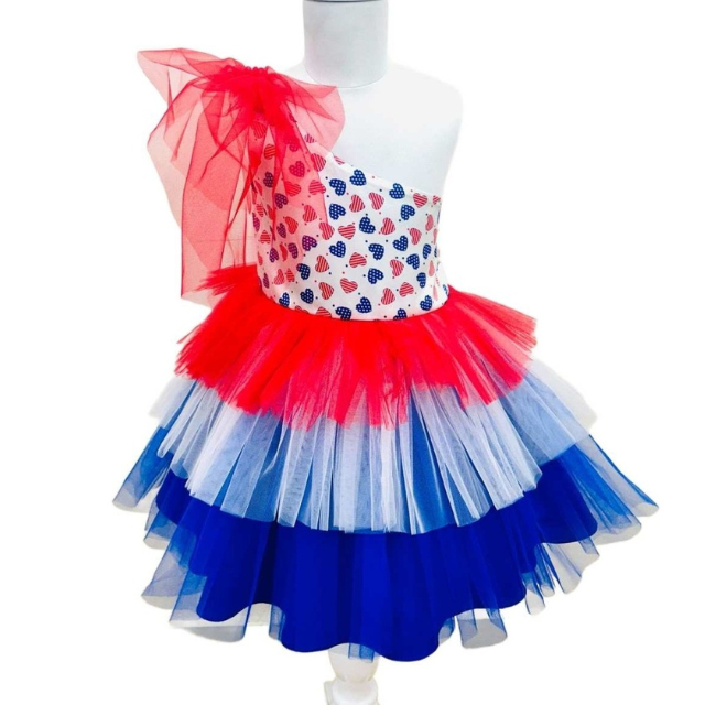 Red White Blue Dresses - Patriotic Girls Holiday Outfit