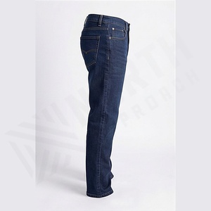 New Men Business Customized Color Denim Straight Leg Pants Casual Loose High <b>Waist</b> <b>Elastic</b> Trousers <b>Jeans</b> Pant Wholesale Custom - Product Image 3