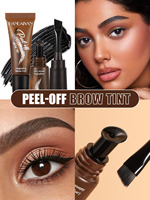 Teinture Sourcils Effet Tatouage 5 Couleurs, Imperméable, Longue Durée 3 Jours, Crème Rehausseur Marron avec Étiquetage Minéral
