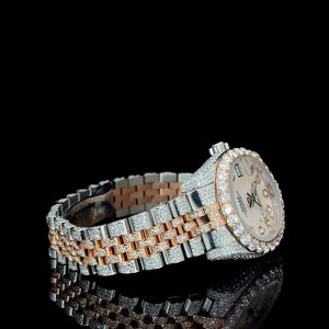 Reloj de Pareja de Hip Hop Personalizable con Diamantes Redondos, Acero Inoxidable, Esfera de 41 mm, Deportivo, Regalo de Compromiso, Boda, Aniversario - Product Image 4