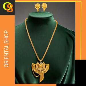 Acheter Collier Boucles d'Oreilles Ensemble avec 22Ct Plaqué Or Conception Unique Collier Boucles d'Oreilles Ensemble pour les Femmes Porter des Bijoux - Product Image 2