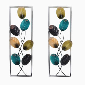 Premium 3D abstrait cercles métal tenture murale Ramadan décor à la maison Art Plaque Sculpture or sarcelle contemporain - Product Image 3