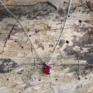 Collar de joyería fina de diseñador hecho a mano de plata de ley 100% con piedras preciosas ovaladas de rubí Natural 925 para mujer personalizado - Product Image 4