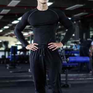 เสื้อคอมเพรสชั่นผู้ชาย ไร้ตะเข็บ ระบายอากาศได้ดี ลายพิมพ์ ชุดกีฬา มีปก แขนสั้น มีไซส์พลัส - Product Image 6