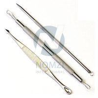 Kit professionnel de 7 outils extracteurs de points noirs et de boutons en acier inoxydable à 100 %, avec étui en cuir, pour le nettoyage des pores
