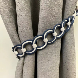 Natural Cotton Rope <b>Curtain</b> Tie Backs, Nautical Decor, Beach Decor, Navy <b>Blue</b> Tie Back - Product Image 1