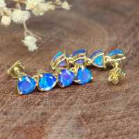 Boucles d'oreilles pendantes en opale éthiopienne bleue, argent sterling 925, forme poire, design ethnique, sans nickel, cadeau de Noël pour femmes