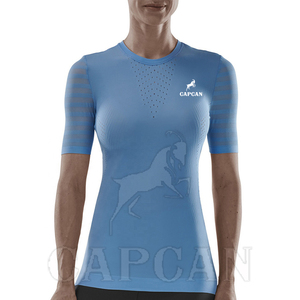 Camisetas para correr de manga corta para entrenamiento de gimnasia de poliéster 100% para mujer, ropa de calle personalizable con logotipo de marca propia - Product Image 3