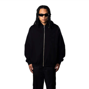 Sudadera con capucha con cremallera desteñida cómoda de alta calidad para hombre, duradera para uso diario, actividades informales, técnicas bordadas para el verano - Product Image 4