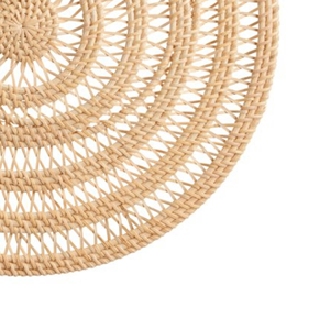 แผ่นรองจานหวายทำมือ 100% เป็นมิตรกับสิ่งแวดล้อม สีธรรมชาติ สไตล์โบฮีเมียน เส้นผ่านศูนย์กลาง 300 มม. ผลิตในเวียดนาม Lavihexco สำหรับโต๊ะอาหาร - Product Image 3