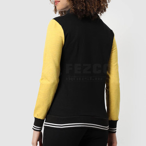 Blouson universitaire décontracté pour femme, coupe-vent, respirant, en coton et laine tricotée, vente en gros, promotion - Product Image 3