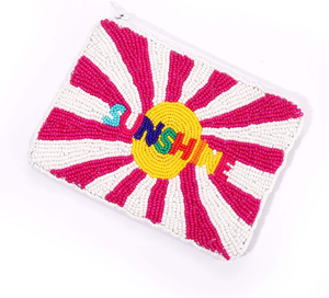 Summer Sunshine Handmade Girls Coin Pouch Watermelon Beaded Small Change Purse Wallet with Zippers Beach par glowin fashion - Product Image 4