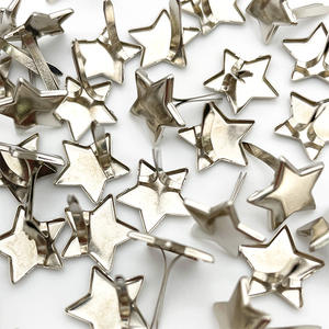 50 pièces 12mm argent étoile métal décoratif renversé papier broche attache - Product Image 4
