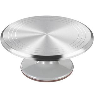 Soporte de aluminio para pasteles de primera calidad con patrones ornamentados y una base duradera para exhibir productos horneados en eventos - Product Image 1