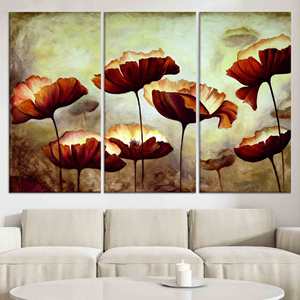 Toile imprimée : Art floral moderne, décoration de style farmhouse, design vibrant, lot de 3 toiles - Product Image 1