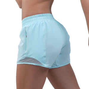 Nuevos pantalones cortos deportivos Lulu para mujer, pantalones cortos transpirables de malla de secado rápido desnudos para Yoga Fitness - Product Image 1