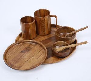 Customized Wood Dinner <b>Set</b> Of <b>6</b> Pieces Crafts Latest Classic Dinner <b>Set</b> <b>For</b> Restaurant Used - Product Image 6