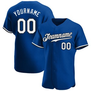Direct Ommiz Industry Vêtements de sport authentiques Maillot de baseball authentique blanc royal-noir personnalisé - Product Image 1