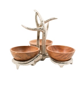 Bol à fruits vintage en aluminium de haute qualité en métal Table à manger de cuisine Table basse bol de stockage des aliments en gros disponible - Product Image 3
