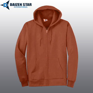 เสื้อฮู้ดซิปผู้ชาย สีพื้น ผ้าฝ้ายฟลีซ 100% ทรงปกติ ใส่ได้ทุกวัน สไตล์ลำลองสำหรับฤดูหนาว รับผลิตแบบ OEM พร้อมบริการพิมพ์ลายดิจิตอล - Product Image 5