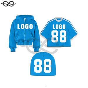High Quality Streetwear Boxy T-Shirt with <b>Rhinestone</b> Washed Print Oversized Heavyweight Mens Hoodies Soft Cotton Blend Beanies - Product Image 2