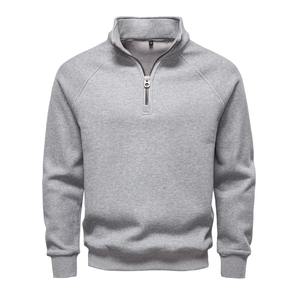 Custom Printed Casual Long Sleeve Autumn <b>Half</b> <b>Zip</b> Fleece Hooded Pullover <b>Sweatshirt</b> Oversized Fit Eco-Friendly for <b>Men</b> - Product Image 1