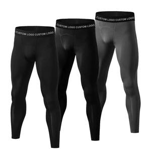Leggings de compression à séchage rapide pour homme, taille élastique, respirant, résistant à l'eau, imprimé numérique, maille en polyester, longueur intégrale, course à pied - Product Image 1
