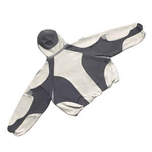 Vêtements streetwear urbains haut de gamme 100% coton 500 GSM, pull oversize imprimé personnalisé à blocs de couleur, style coréen, imprimé graphique - Product Image 2