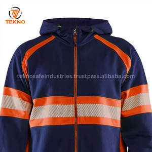 เสื้อฮู้ดแขนยาวสำหรับผู้ชายเสื้อฮู้ดกันน้ำมีซิปทำงานมีซิปสะท้อนแสง - Product Image 5