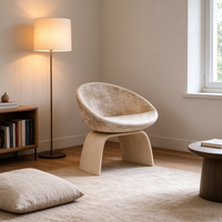 Chaise contemporaine en contreplaqué paramétrique texturé, chaise de salle à manger en bois courbé sur mesure pour designer d'intérieur FF&E