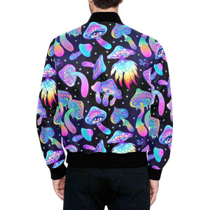 Chaqueta de Invierno para Hombre al por Mayor, Estilo Bomber de Lona con Estampado por Transferencia Térmica, Cuello Alto, Transpirable, Estilo Urbano Personalizado - Product Image 2