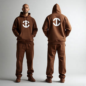 Derniers ensembles de survêtements de jogging lourds décontractés pour hommes/ensemble pantalon droit et pull à capuche/pantalon cargo ample à jambes larges - Product Image 6