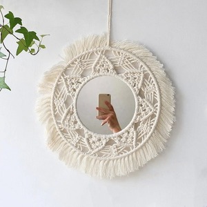 Magnifique organisateur décoratif en coton tissé Boho en macramé fait à la main pour l'accent mural de la maison - Product Image 4
