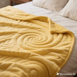 Manta de lana suave de lujo Diseño en relieve en espiral amarillo acogedor Tamaño personalizado - Product Image 2