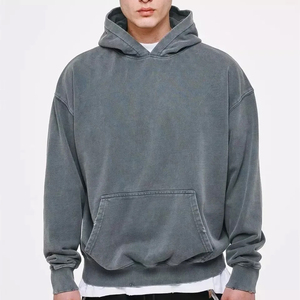 Survêtement de jogging en coton avec broderie personnalisée pour hommes Ensemble deux pièces Sweat à capuche en polaire technique grande taille délavé à l'acide Survêtement pour hommes - Product Image 1