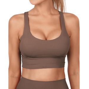 Camisola ecológica de algodón 100% con bordado informal inalámbrico de alta calidad para mujer, Sexy, Color sólido, sin costuras, para Yoga y gimnasio - Product Image 2