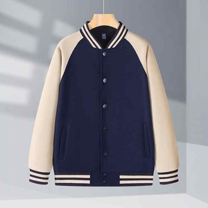 Veste de baseball avec logo personnalisé pour homme, maillot ample et décontracté de sport universitaire en noir et blanc, veste de baseball universitaire pour homme - Product Image 2