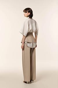 <b>Women</b> Chic Vintage Beige V Neck Terno Single Breasted Waistcoat Office <b>Pants</b> <b>Formal</b> Business Set Autumn - Product Image 2