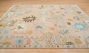 Alfombra Oushak de Lujo Hecha a Mano, Lana de Alta Densidad, Base de Látex Turco, Tamaño Personalizado, Altamente Duradera, Lavable, Antideslizante - Product Image 4