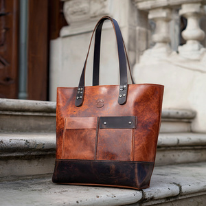 กระเป๋าโท้ทหนังย้อมสีมัดย้อมสำหรับผู้หญิงกระเป๋าหนังวินเทจสะพายไหล่กระเป๋าโท้ทพิมพ์ลาย - Product Image 2