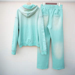 Ensemble de survêtement vintage personnalisé 2026 de haute qualité pour homme, avec impression sérigraphiée de strass, effet délavé et respirant - Product Image 6