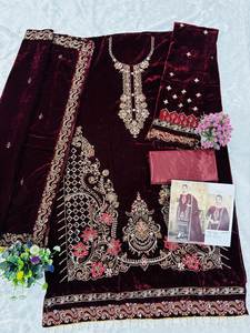 ชุดสตรีแบบพิเศษ งานปักลายหรูหรา สำหรับงานเลี้ยง แฟชั่นปากีสถาน ชุดสามชิ้น ผ้าเน็ต ปักลาย ซาลวาร์ คามีซ พร้อมผ้าคลุมไหล่ ลดราคาออนไลน์ - Product Image 6