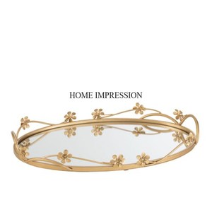 ถาดเสิร์ฟโลหะทรงรีเคลือบแป้งสีขาวมีหูจับดีไซน์เนอร์ชั้นเยี่ยมหรูหรา - Product Image 3