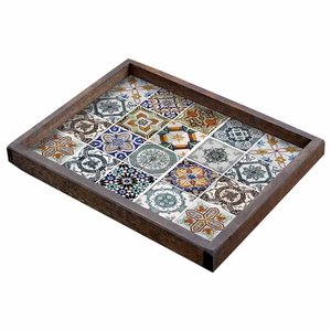 Colección de cocina Bandeja impresa de madera personalizada Programas de boda de alta calidad Bandeja de madera para servir La mejor calidad - Product Image 1