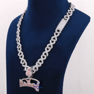 Luxueux Hip Hop coupe ronde Moissanite diamant breloque faite à la main glacé 925 pendentif chaîne en argent Sterling pour hommes - Product Image 5