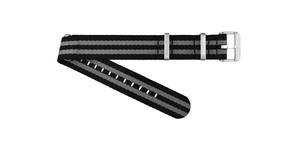 Bracelets unisexes en nylon B10 20-22 mm pour montres connectées, noir et gris, résistants à l'eau, respirants, souples, réglables, avec boucle en acier inoxydable - Product Image 5