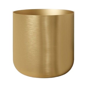 Brushed Gold Plated Finish Premium Quality Candle <b>Jar</b> Home Decor Table Top Custom with Logo - Product Image 1